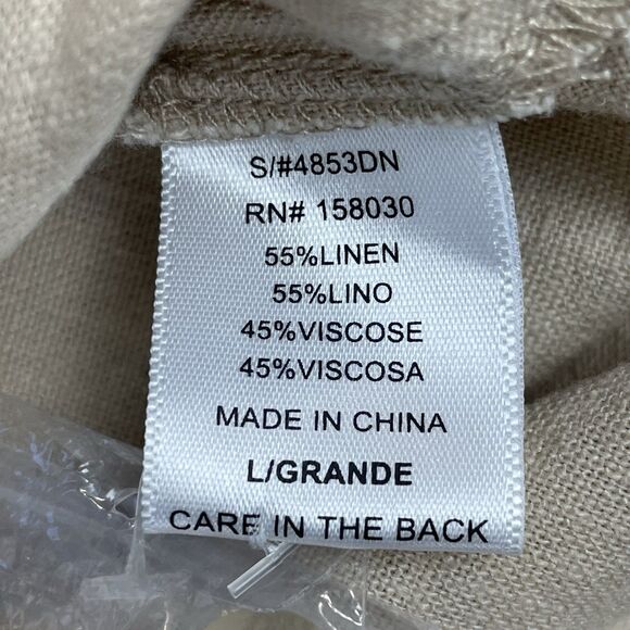 Love Tree Linen Blend Button Front Collared Mini Dress Women’s LG Khaki Safari - Picture 7 of 15